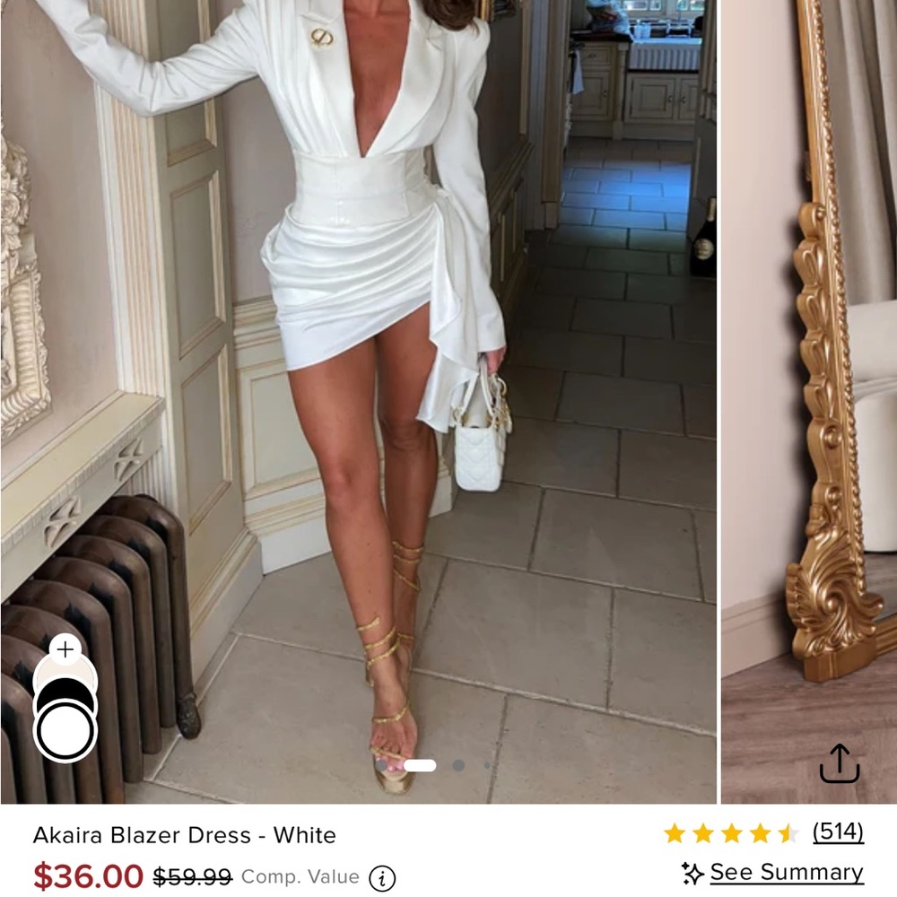 Fashion Nova White Blazer Mini Dress